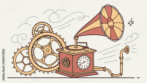 vector illustration of a gramophone