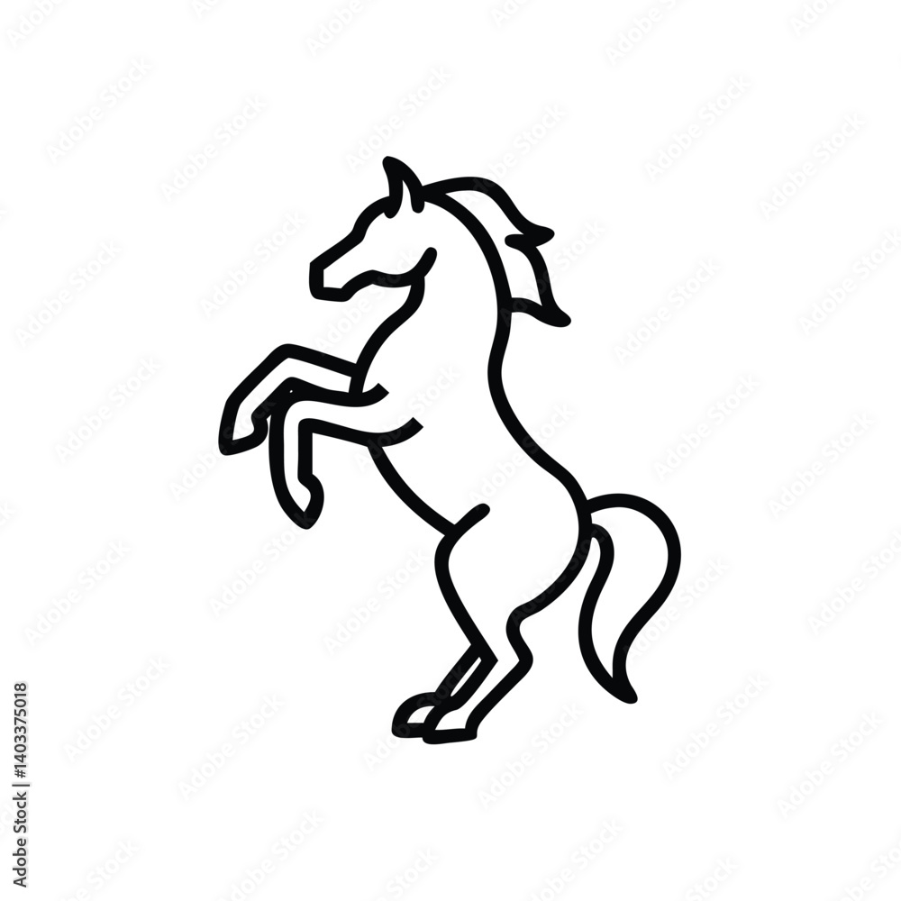 Standing Horse Illustration Simple Line Art Equine Silhouette Equestrian Icon Symbol Standing Horse Illustration Simple Line Art Equine Silhouette Equestrian Icon Symbol