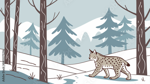 wolf in winter forest