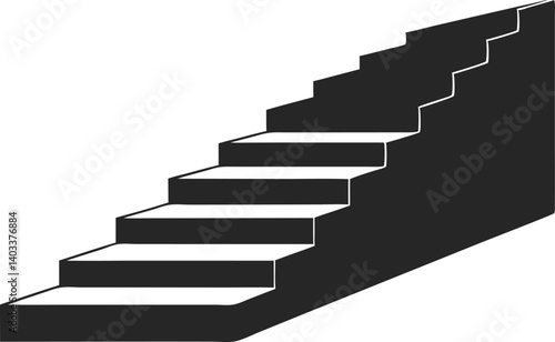 Urban stair design with silhouette black vector detail  