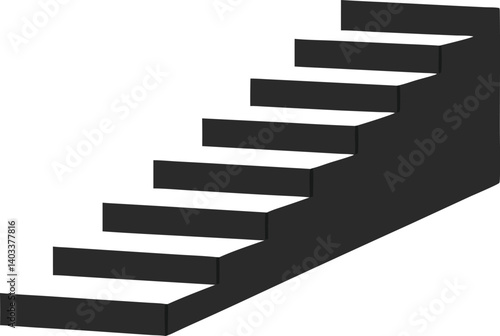 Vector of architectural stair pattern in silhouette black  