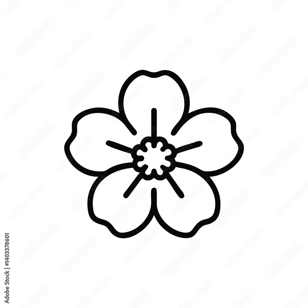 Simple Flower Vector Icon Illustration Floral Outline Design Isolated Simple Flower Vector Icon Illustration Floral Outline Design Isolated