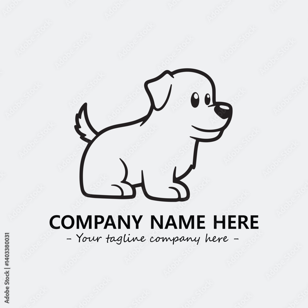 Obraz premium Dog illustration black and white for logo company vector image