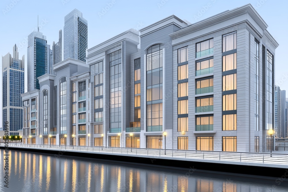 Obraz premium A mixed-use development project combining commercial and residential zones