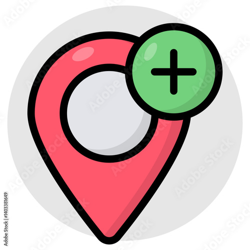 Creative design icon of add location 