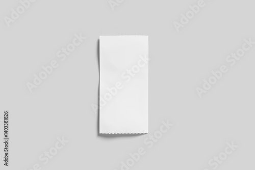 Blank Paper Receipt Mockup, 3D Rendering
