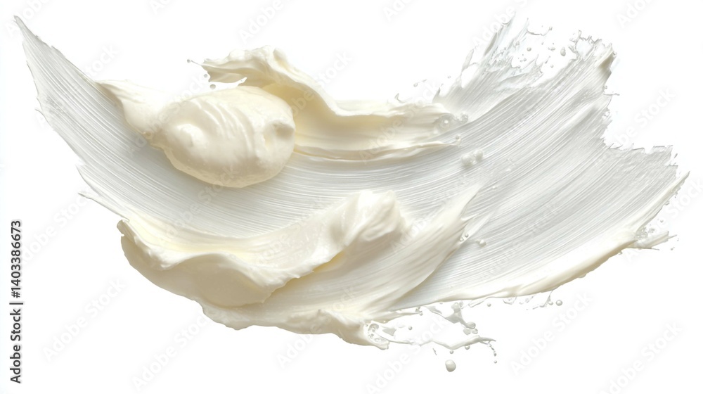 Creamy white paint strokes showcase a textured surface, great for beauty or cosmetic themes. Creamy white paint strokes showcase a textured surface, great for beauty or cosmetic themes.