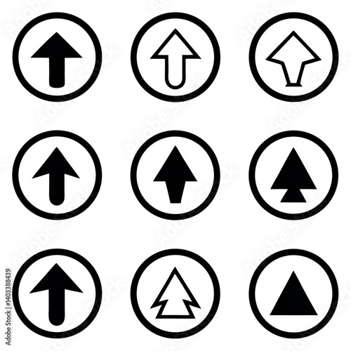 Minimalistic Upward Arrow Icons Simple and Modern Vector