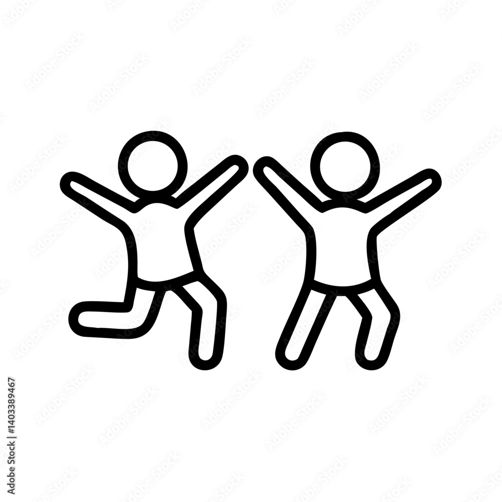 icon of joyful people jumping and having fun icon of joyful people jumping and having fun