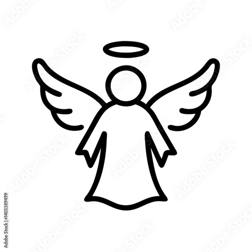 Angel icon with wings representing Easter celebration  