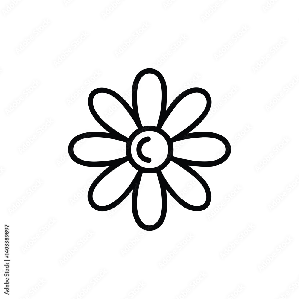 Simple Flower Icon Vector Illustration In Line Style For Web Design Simple Flower Icon Vector Illustration In Line Style For Web Design