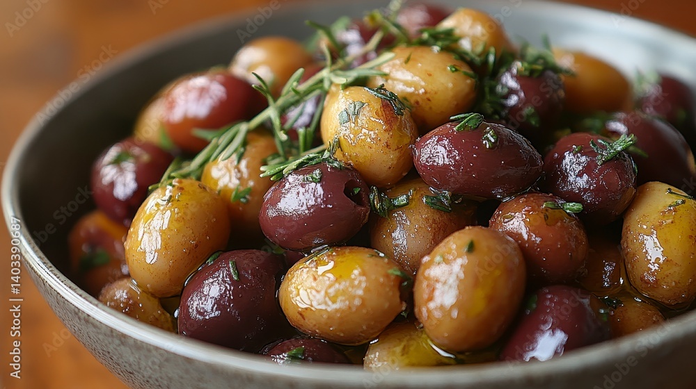Olives with rosemary in a bowl Olives with rosemary in a bowl