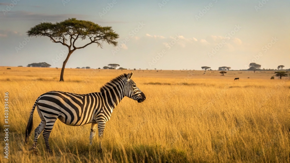 Obraz premium zebra at sunset