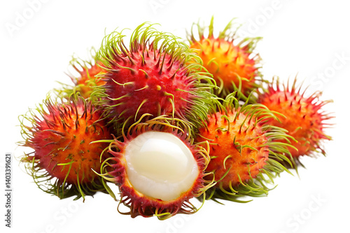 rambutan sweet delicious fruit on transparent background