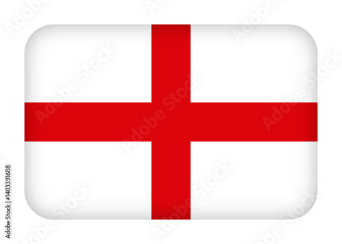 England flag with round corners. 3d illustration button flag of England transparation png
