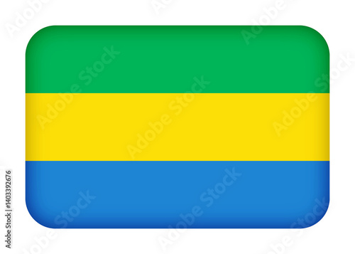 Gabon flag with round corners. 3d illustration button flag of Gabon transparation png Free Download Gabon flag with round corners. 3d illustration button flag of Gabon transparation png - GFXLoad