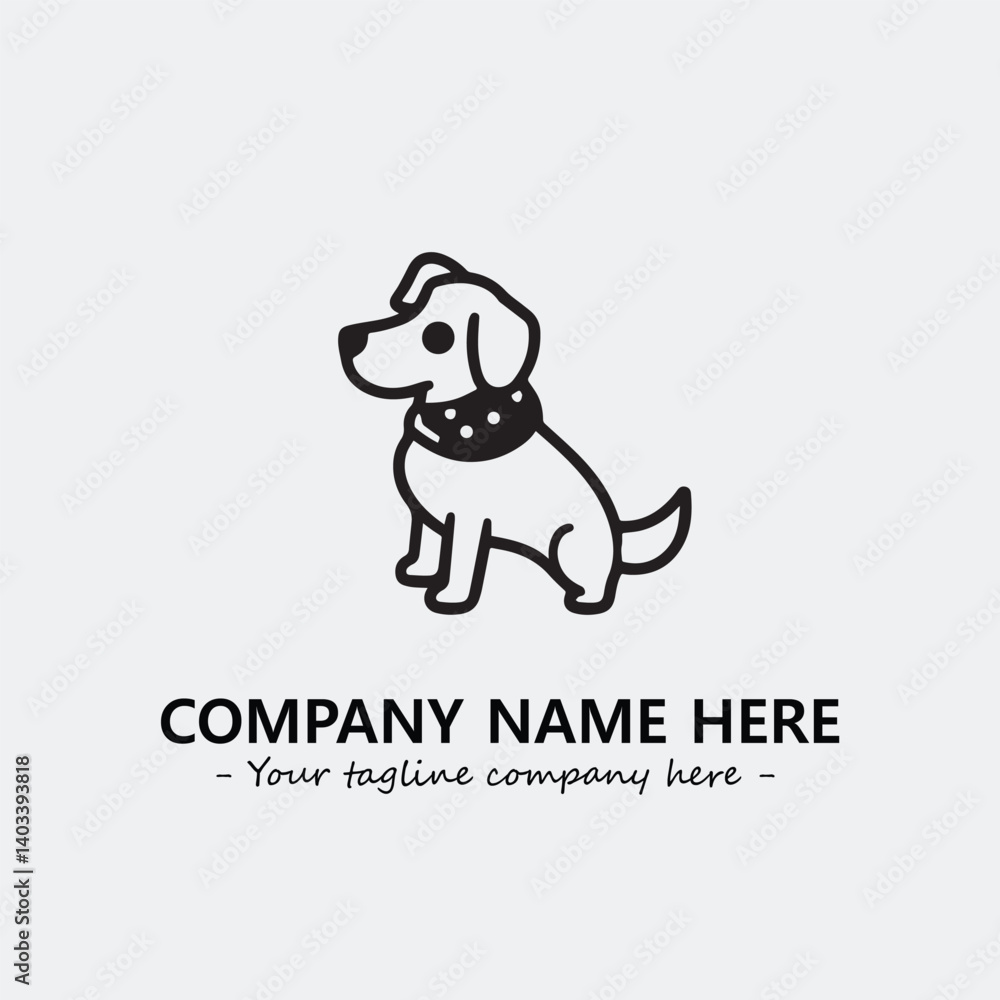 Dog illustration black and white for logo company vector image
Dog illustration black and white for logo company vector image