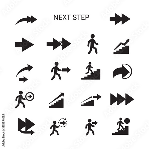 business people success icon set collection in flat style design illustrations
