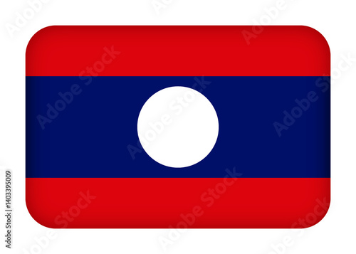 Free Download Laos flag with round corners. 3d illustration button flag of Laos transparation png - GFXLoad