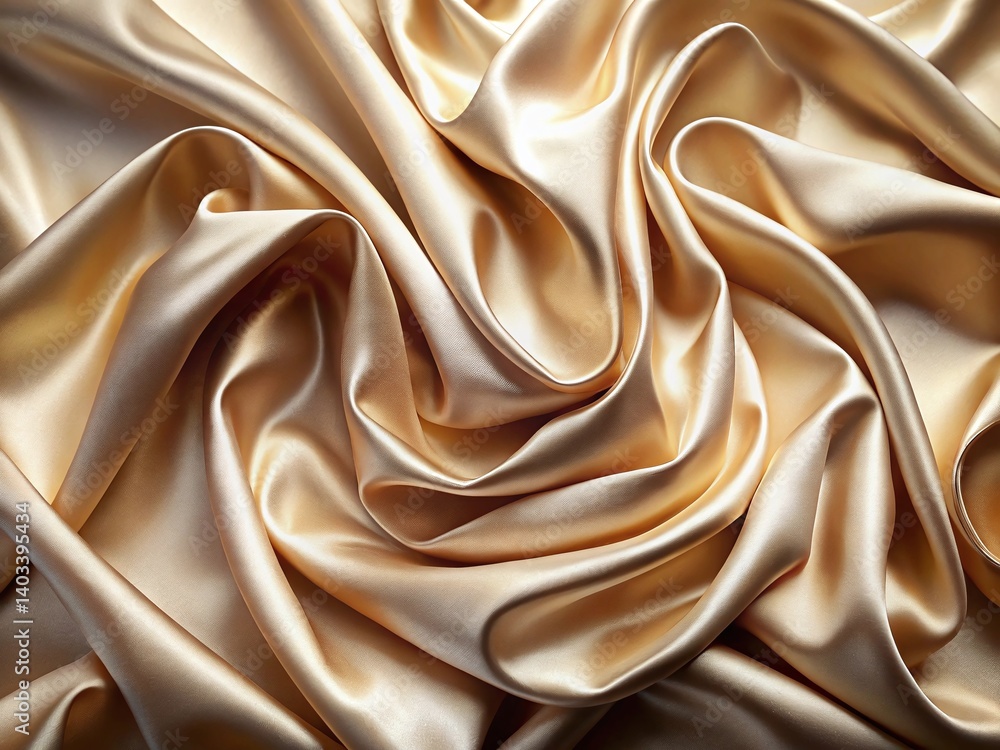 Fototapeta premium Smooth luxurious silk fabric with a soft metallic sheen creates an elegant visual delight