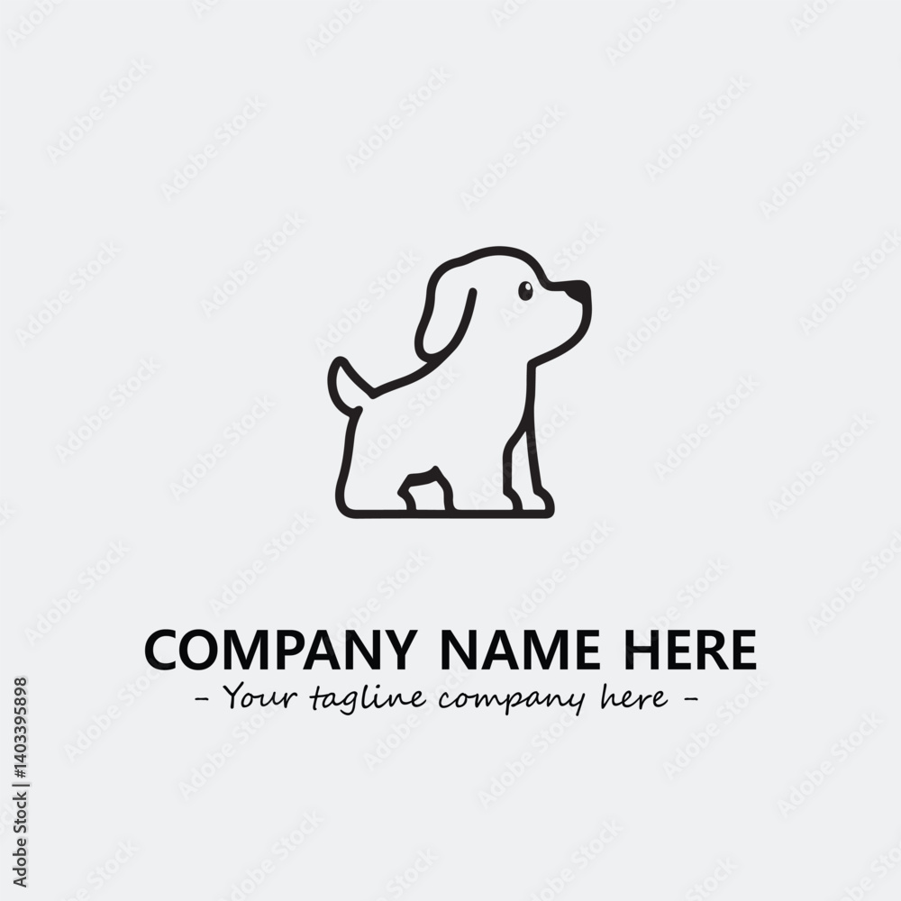 Obraz premium Dog illustration black and white for logo company vector image