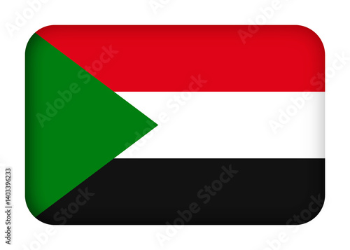 Free Download Sudan flag with round corners. 3d illustration button flag of Sudan transparation png - GFXLoad
