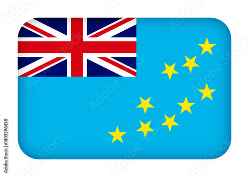 Free Download Tuvalu flag with round corners. 3d illustration button flag of Tuvalu transparation png - GFXLoad