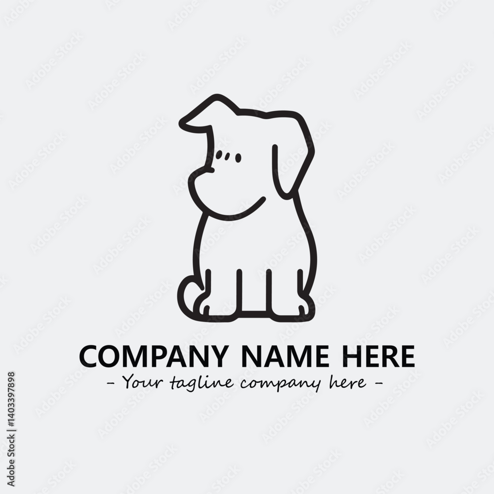 Obraz premium Dog illustration black and white for logo company vector image