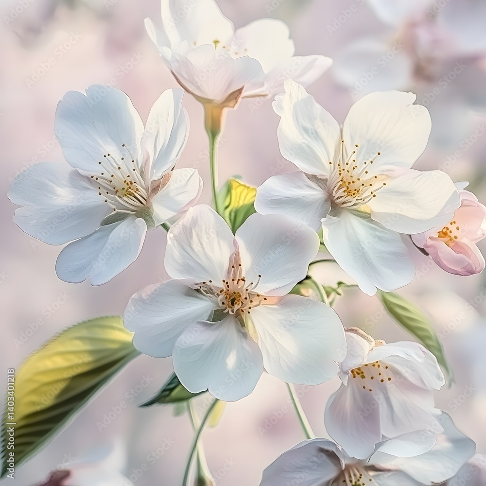 Fototapeta premium Delicate Spring Cherry Blossoms Soft Pastel Colors