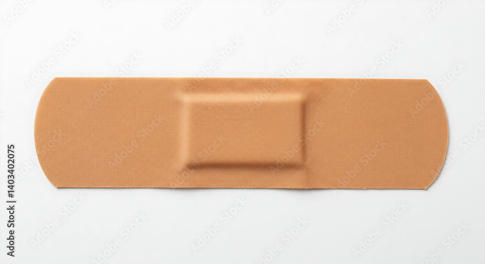 Simple medical bandage in beige, isolated on a clean background for practical health product ads. Simple medical bandage in beige, isolated on a clean background for practical health product ads.