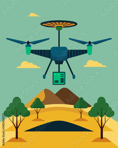 In an effort to combat poaching a solarpowered drone equipped with facial recognition technology patrols a wildlife reserve using its renewable energy to fly longer and gather data. Vector