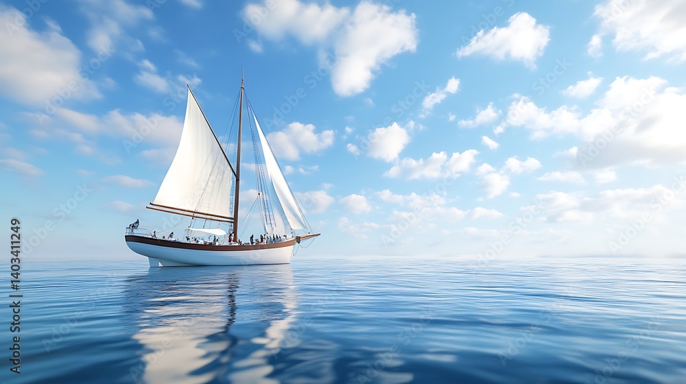 Fototapeta premium Luxury yacht sailing journey image