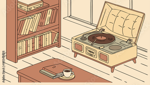 vector illustration of an old kitchen