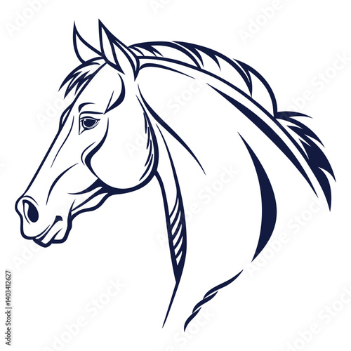 Wallpaper Mural Elegant Vector Silhouette of a Horse's Head Torontodigital.ca