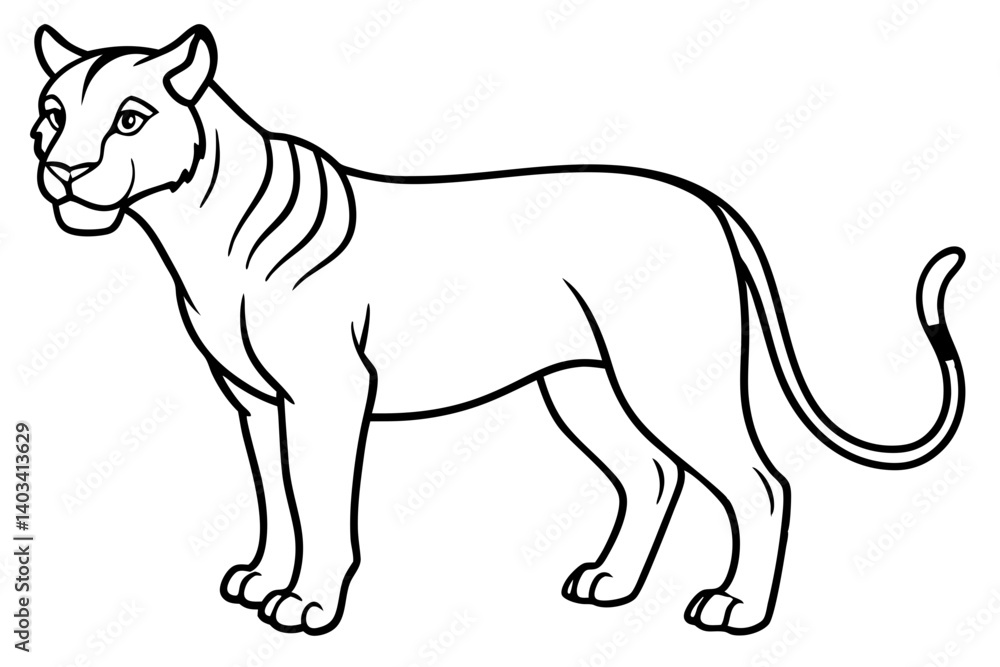 Fototapeta premium Liger Outline Vector