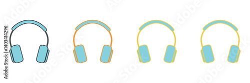 Headphone icon set. Headphone vector icon symbols