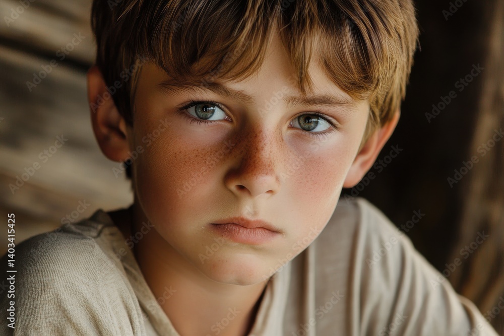 Cute Caucasian Boy Displays a Disgusted Expression in Youthful Charm Cute Caucasian Boy Displays a Disgusted Expression in Youthful Charm