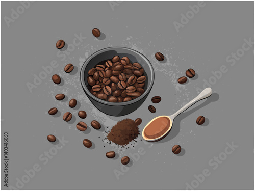 Roasting coffee beans in a spoon
