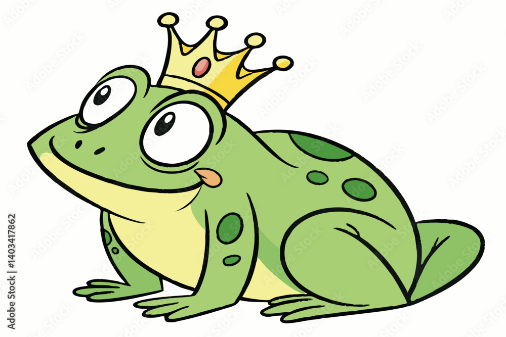 Fototapeta premium green frog on white background