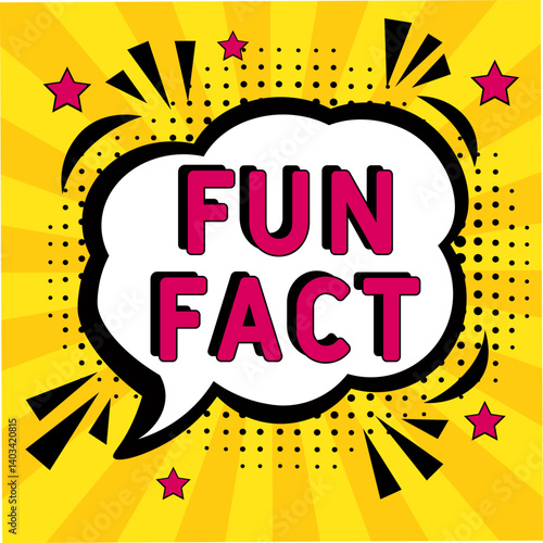 Fun fact. Comic book explosion with text Fun fact. Banner for business, marketing and advertising. Social Media banner. Vector bright cartoon illustration in retro pop art style. Creative poster.