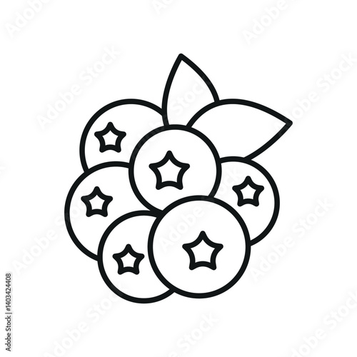Blueberry icon symbolizes sweet nutrition, antioxidant-rich fruit, and healthy snacking moments.