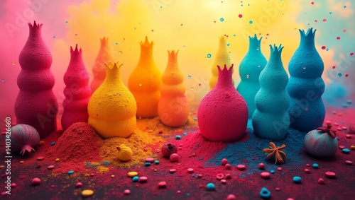 Colorful Abstract Art with Vivid Shapes