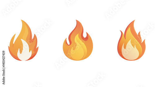 Cartoon flame fire icon