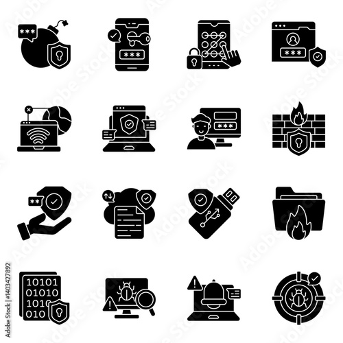 Pack of Protection Solid Icon 

