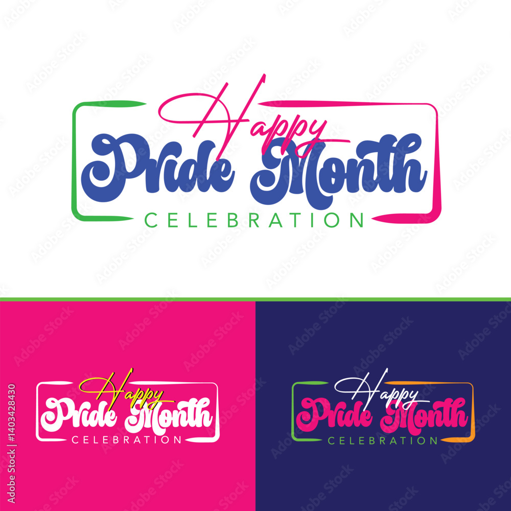 Happy Pride Month Celebration. Typography design Happy Pride Month Celebration. Typography design