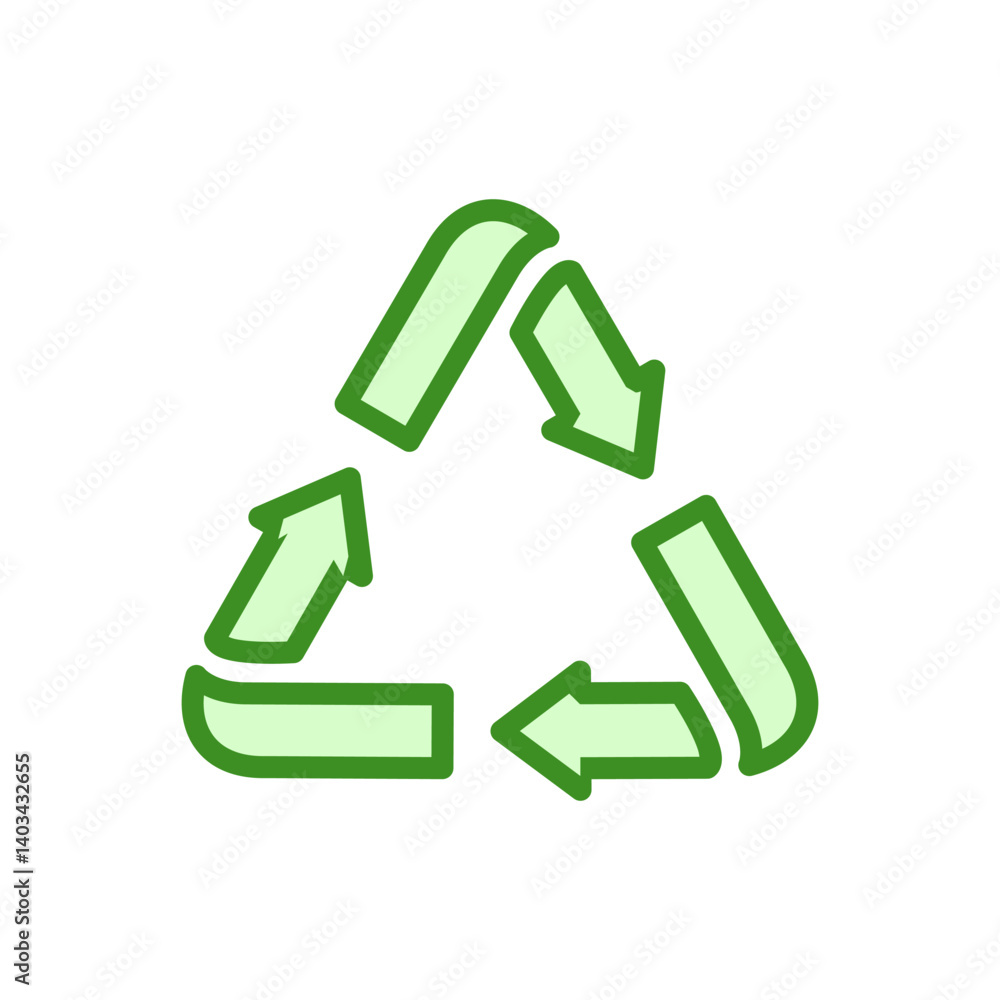 A green triangle with arrows pointing in different directions. The triangle is a symbol for recycling. The arrows represent the process of recycling A green triangle with arrows pointing in different directions. The triangle is a symbol for recycling. The arrows represent the process of recycling