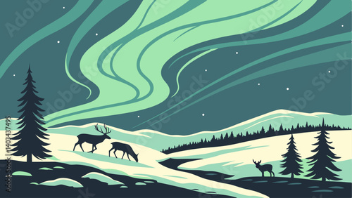 horse in winter forest