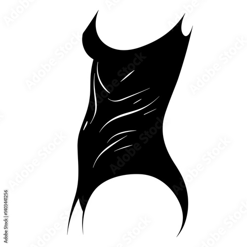 Motherhood symbol with stretch marks in black silhouette style  