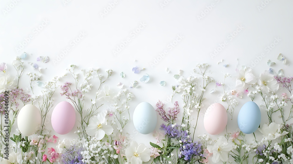 Pastel eggs flower design image Pastel eggs flower design image