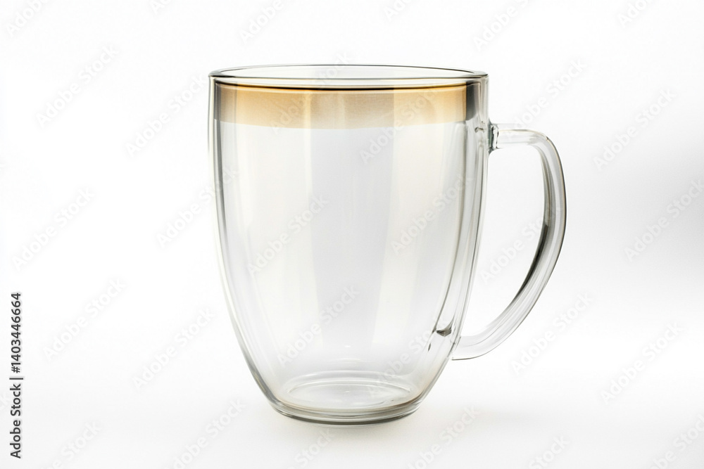 Glass mug, on a white background Glass mug, on a white background